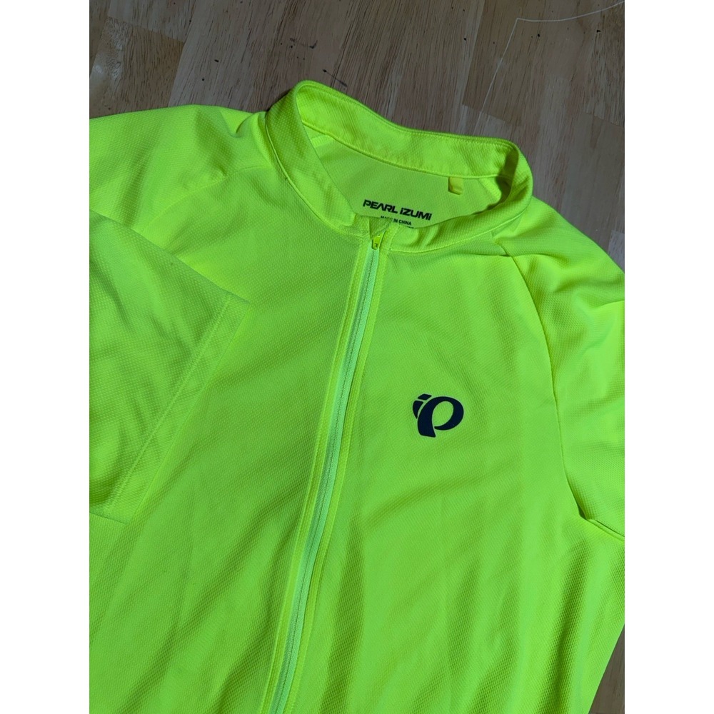 Pearl Izumi Cycling Jersey Mens L Hi Vis Neon Yellow Full Zip 3 Pocket 2024